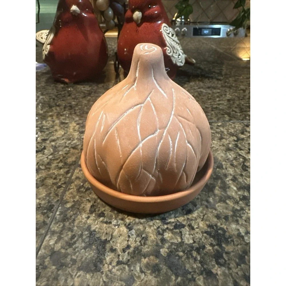 Terracotta Garlic Roaster‎ with Lid New
